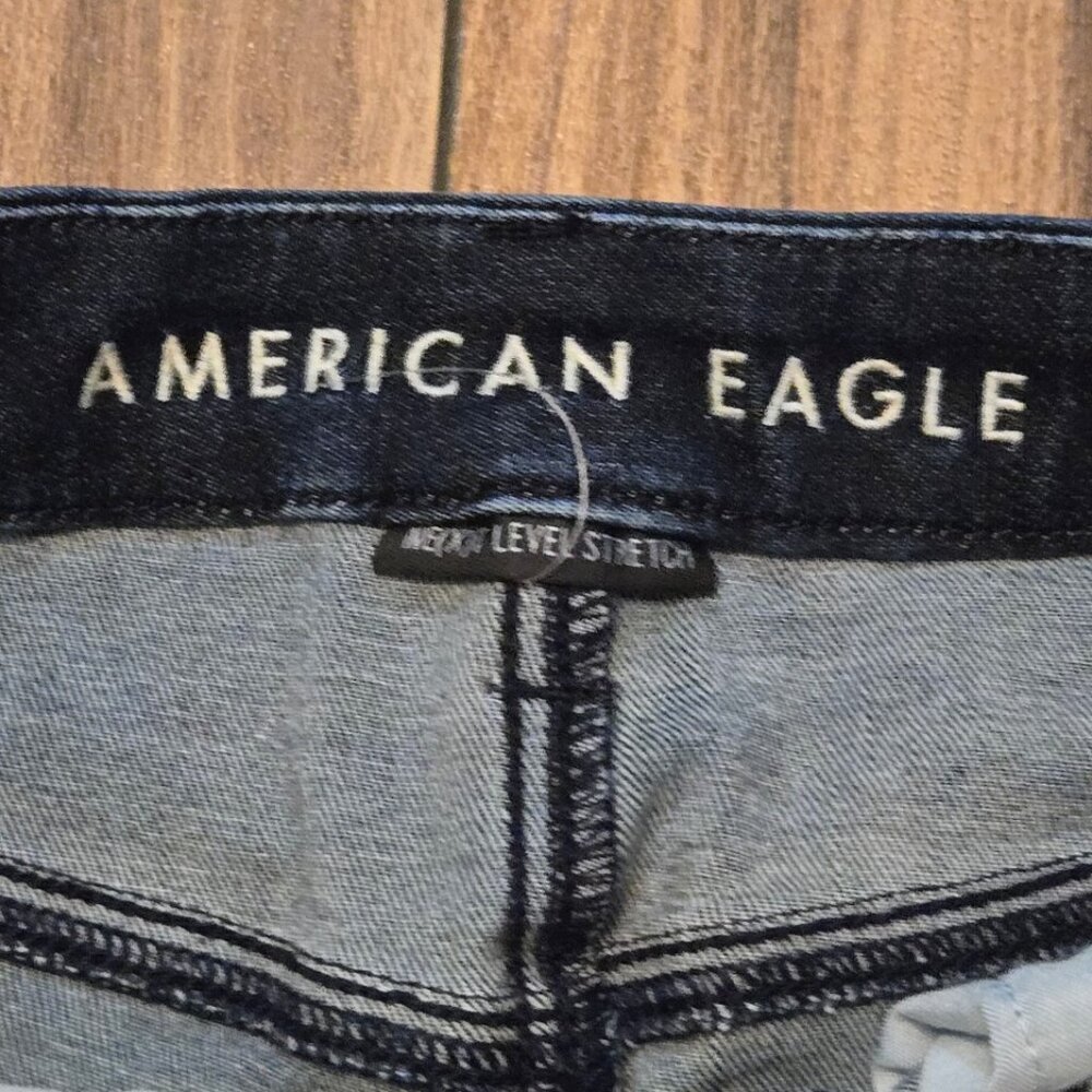 American Eagle Outfitters Dark Blue High Rise Jeans - Picture 4 of 10
